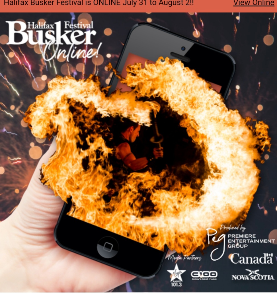 Halifax Busker Festival is ONLINE July 31 to August 2!!