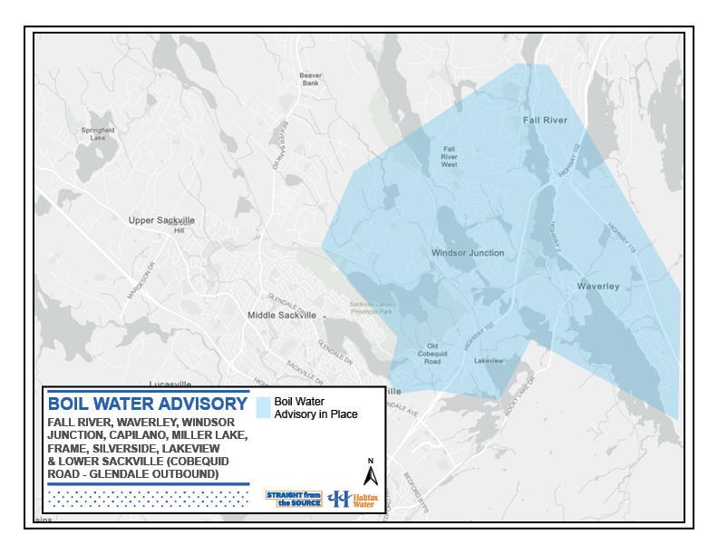 Precautionary Boil Water Advisory - Fall River, Waverley, Windsor Junction, Capilano, Miller Lake, Frame, Silverside, Lakeview & Lower Sackville (Cobequid Road - Glendale Drive Outbound)