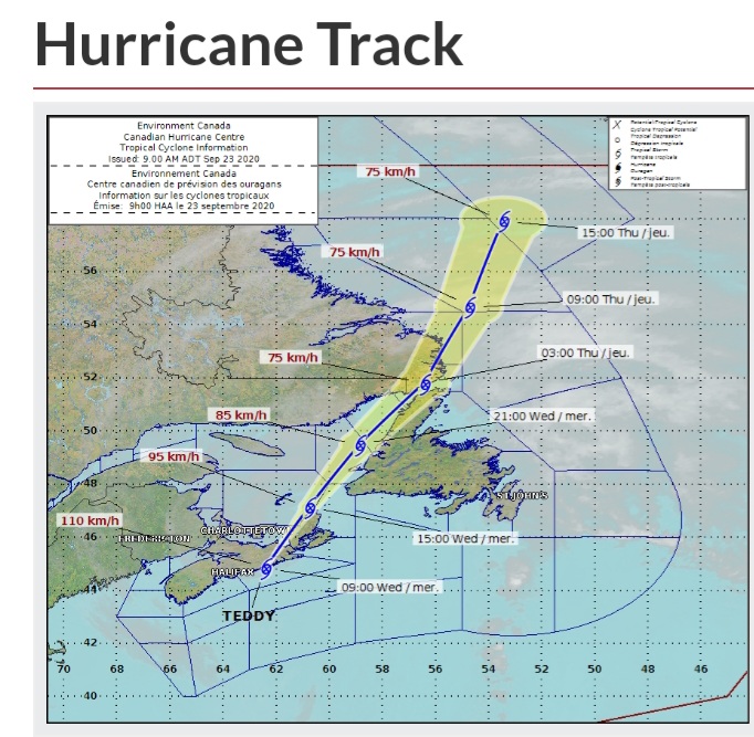 Hurricane Teddy update and municipal service impacts