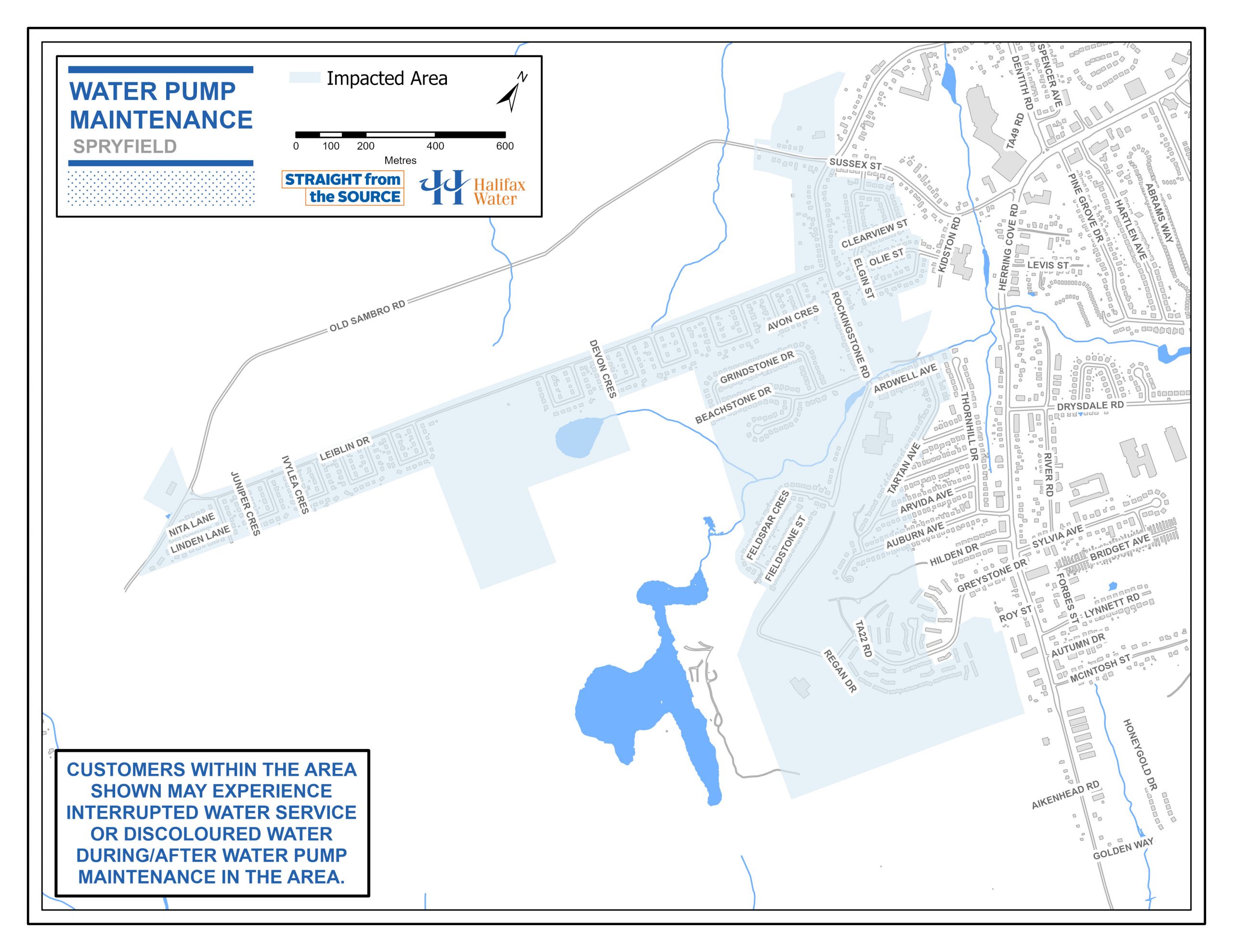 Leiblin Park Area – Water System Pump Maintenance / Caledonia Road, Woodlawn Road & Main Street – Water Service Interruption /Lead Service Line Replacements – Robie Street