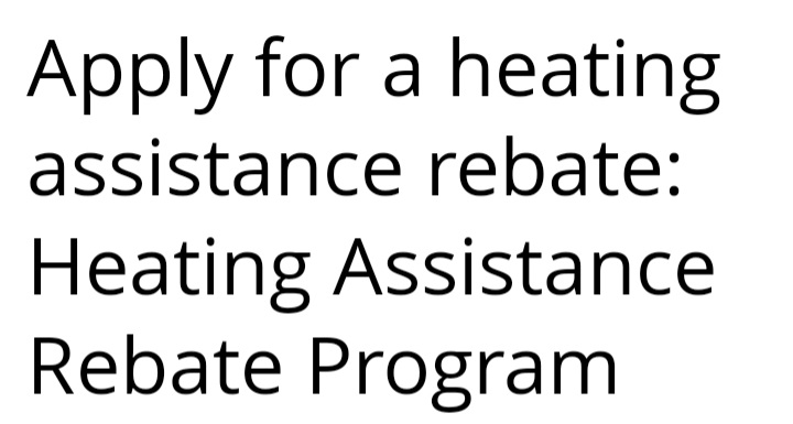 Heating Assistance Rebate Program Opens