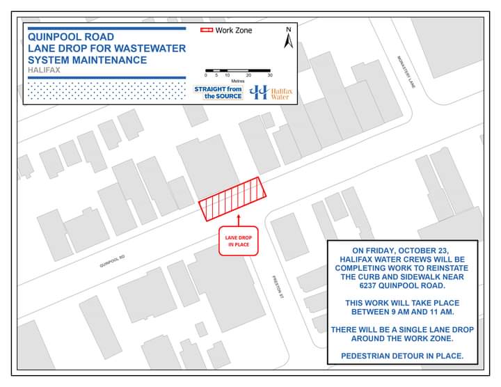 Quinpool Road – Lane Drop for Wastewater System Maintenance