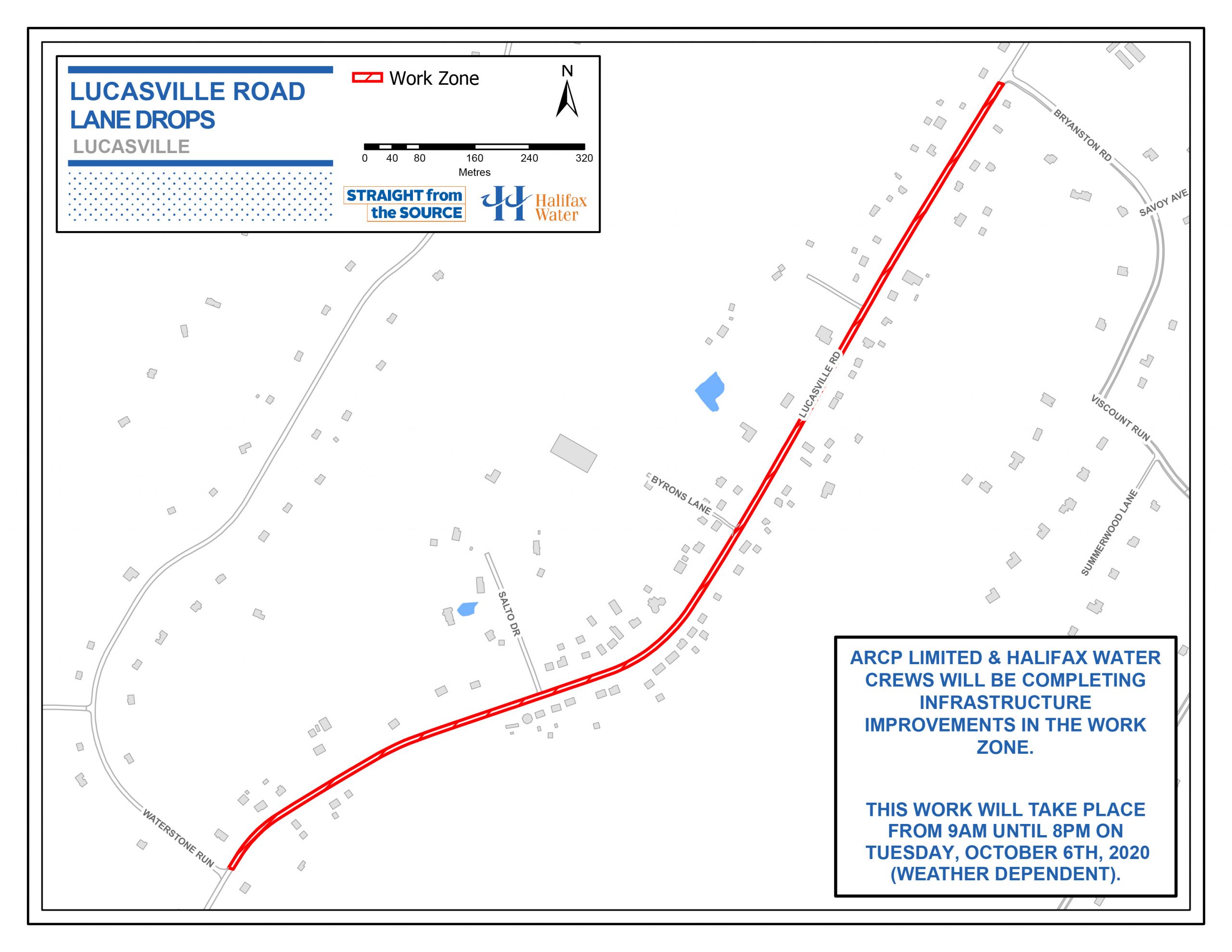 Lucasville Road / Caledonia Road – Lane Drop for Water Main Work