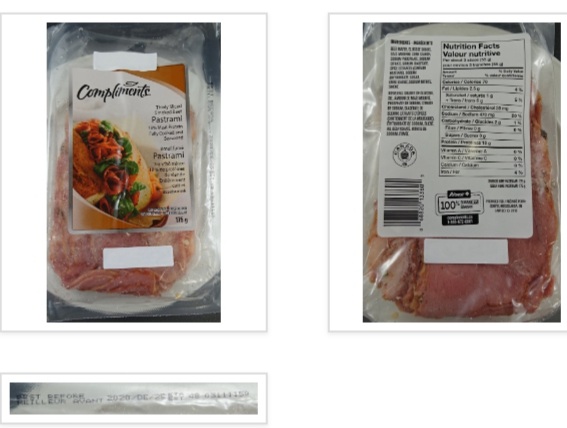 Compliments brand Smoked Beef Pastrami recalled due to Listeria monocytogenes