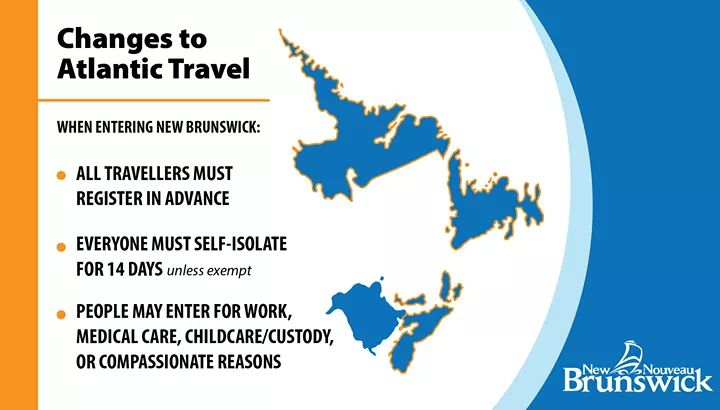 NEW BRUNSWICK CHANGES TO ATLANTIC TRAVEL