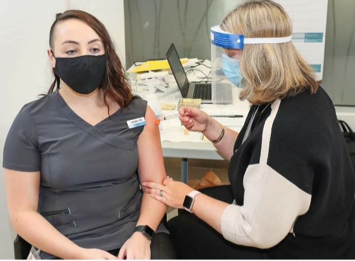 Danielle Sheaves becomes the first person in Nova Scotia to receive the Pfizer COVID-19 vaccine
