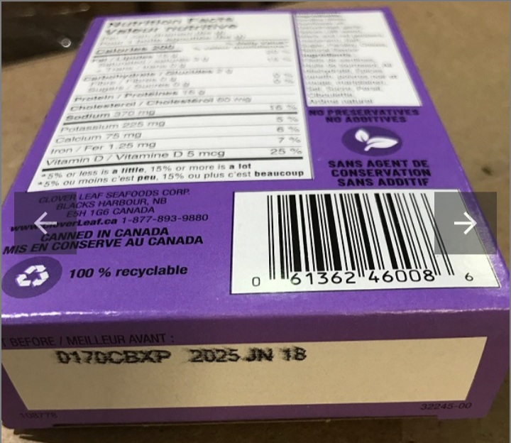 Clover Leaf brand Sardines Boneless Fillets - Garlic & Chive in Oil and Sardines Boneless Fillets - Smoked Jalapeño in Oil recalled due to potential presence of dangerous bacteria