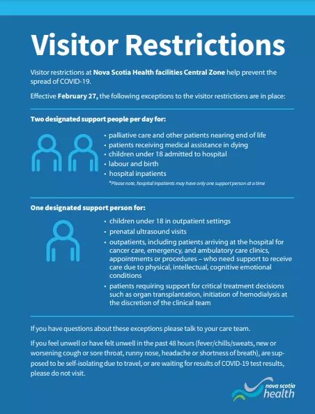 Nova Scotia Health Visitor Restrictions