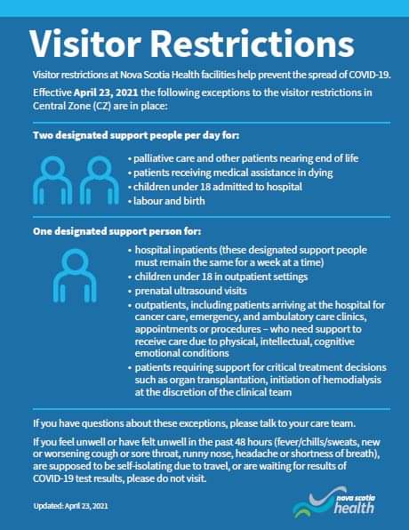 Nova Scotia Health Visitor Restrictions
