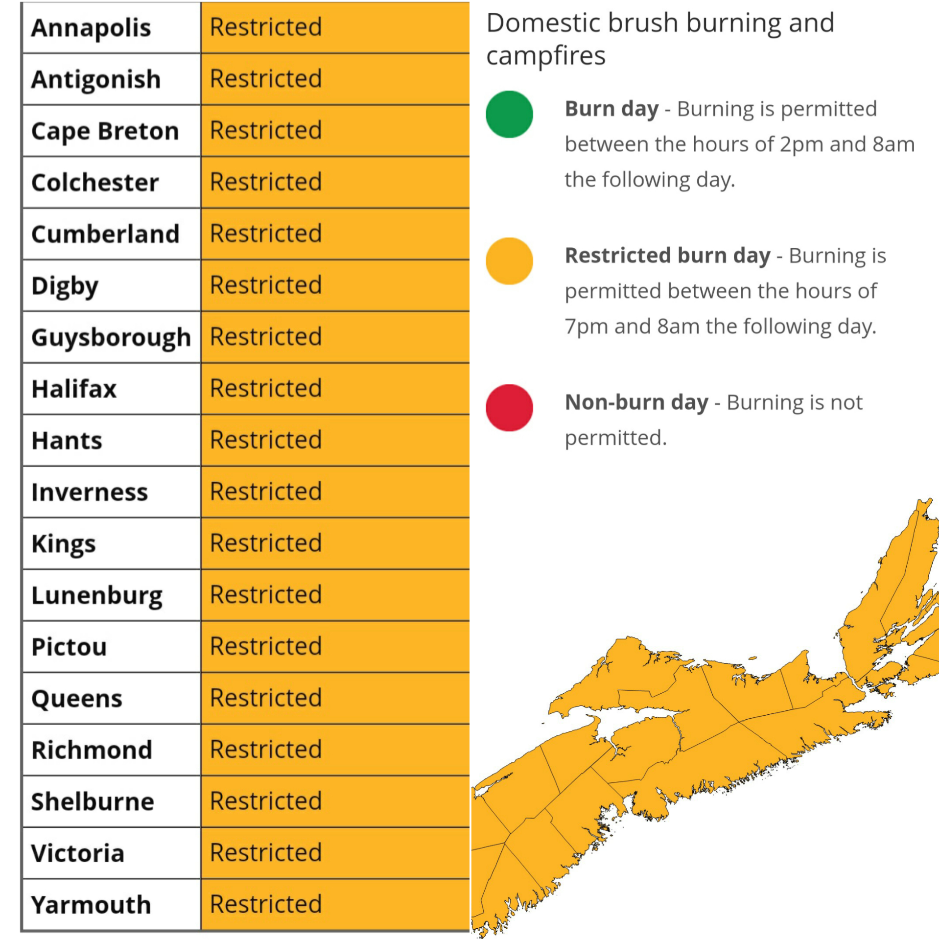 Burn Restrictions for May 21, 2021 2:00 pm to May 22, 2021