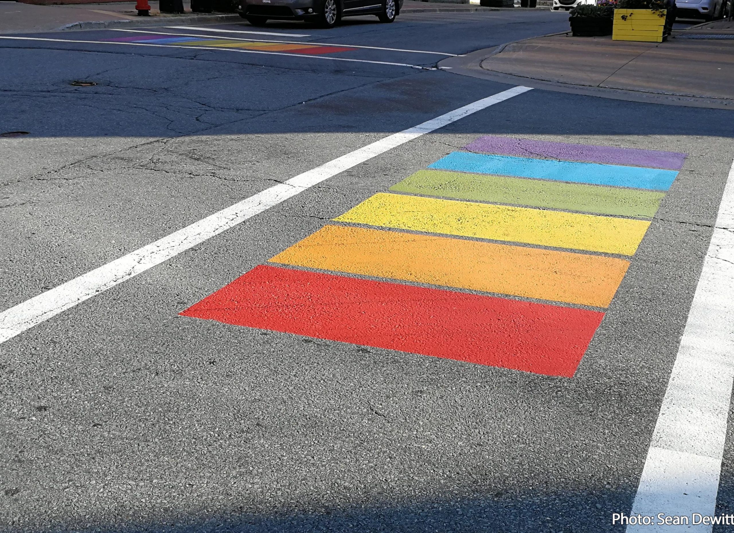 Locations of 2021 Rainbow Artwork at Crosswalks Program