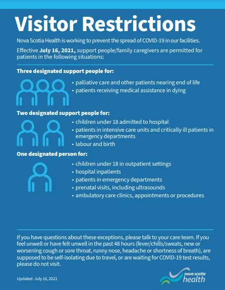 Nova Scotia Health Visitor Restrictions