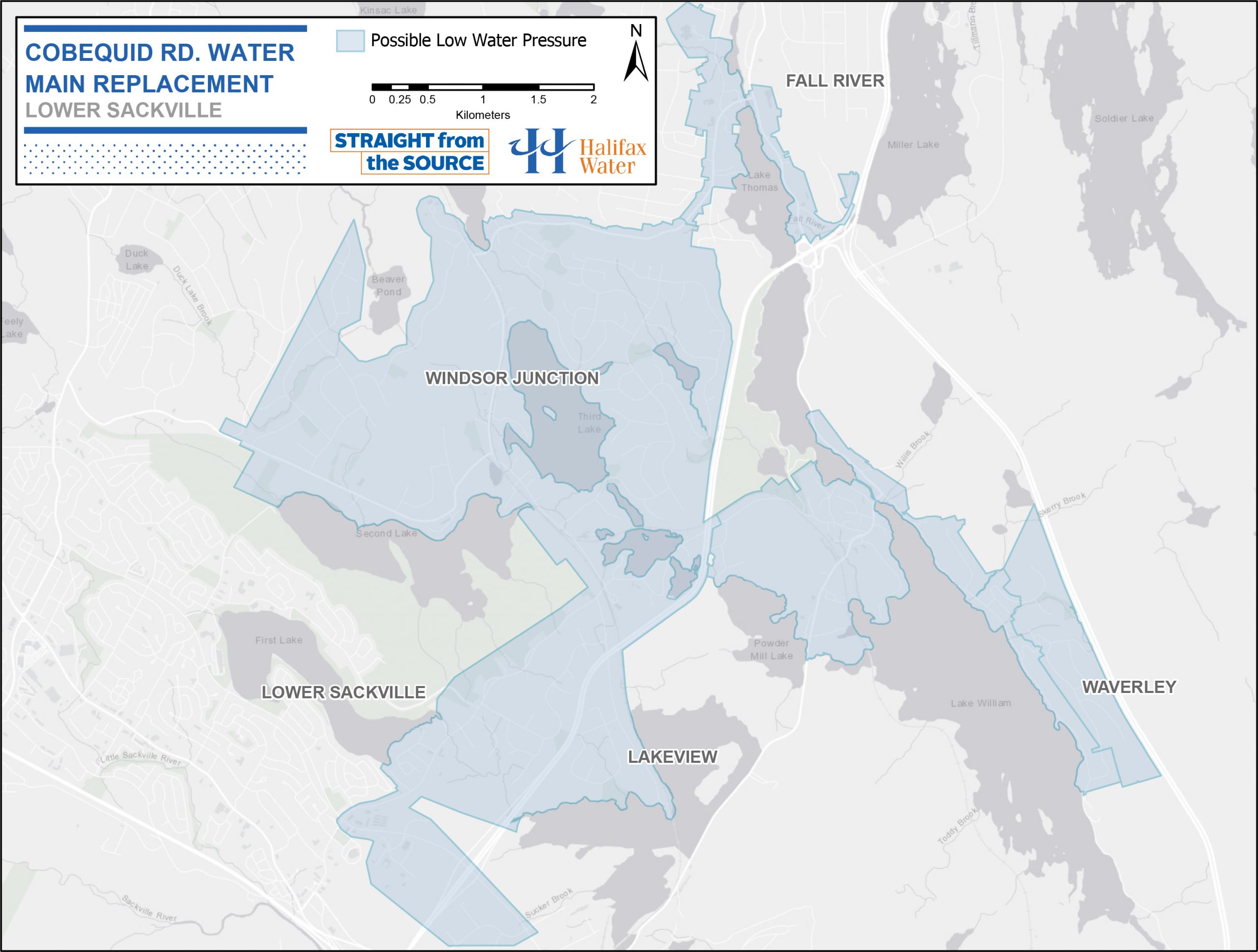 (Update) Water Service & Traffic Advisory - Lower Sackville, Bedford Commons, Waverley, Lakeview, Fall River, & Windsor Junction – Cobequid Road Water Main Replacement Update