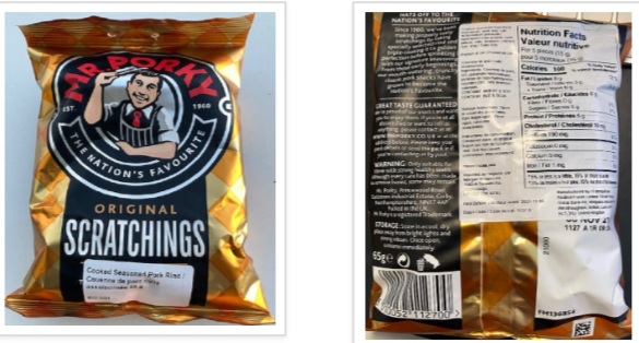 Mr. Porky brand Original Scratchings recalled due to Salmonella