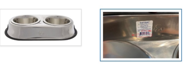 Top Paw Double Diner Dog Bowl recalled due to laceration hazard