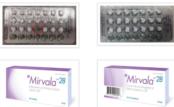 One lot of Mirvala 28 birth control pill recalled