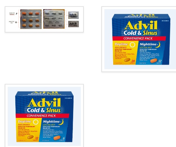 (Update) Several lots of Advil Cold & Sinus Day/Night Convenience Pack recalled due to labelling error that may cause confusion between daytime and nighttime tablets