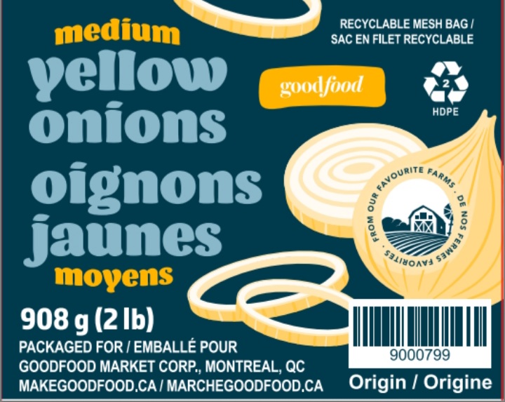 Goodfood brand Onions recalled due to Salmonella