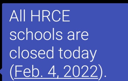 All HRCE Schools Closed Today