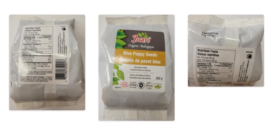 Food Recall Warning – Inari brand Organic Blue Poppy Seeds recalled due to Salmonella
