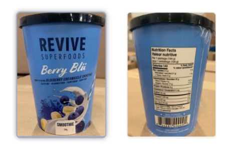 Certain Revive Superfoods brand Smoothies and Oats recalled due to possible norovirus contamination of raspberries used in these products