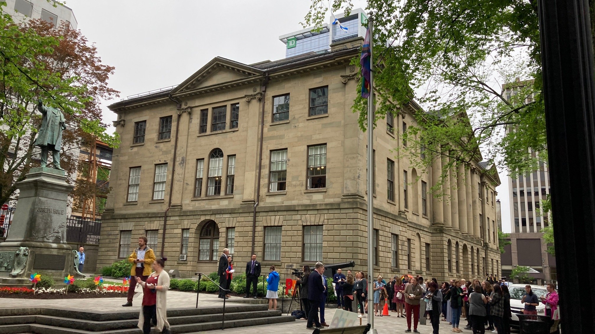 A symbol of Pride is waving over Province House today, June 28, in Halifax