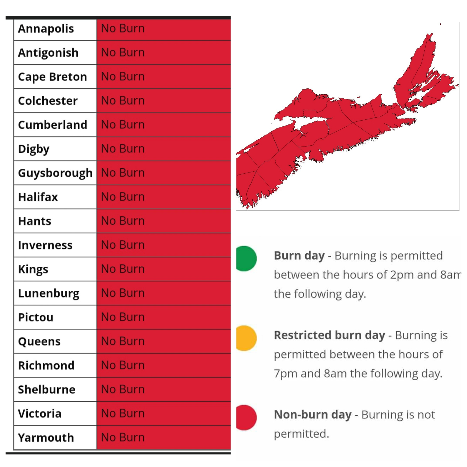 Burn Restrictions for August 1, 2022 2:00 pm to August 2, 2022 8:00 am.
