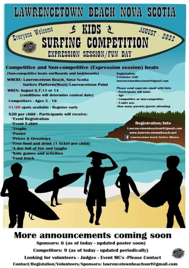 2nd Lawrencetown Beach Surfers Alliance Kids Surf Comp and Fun day.