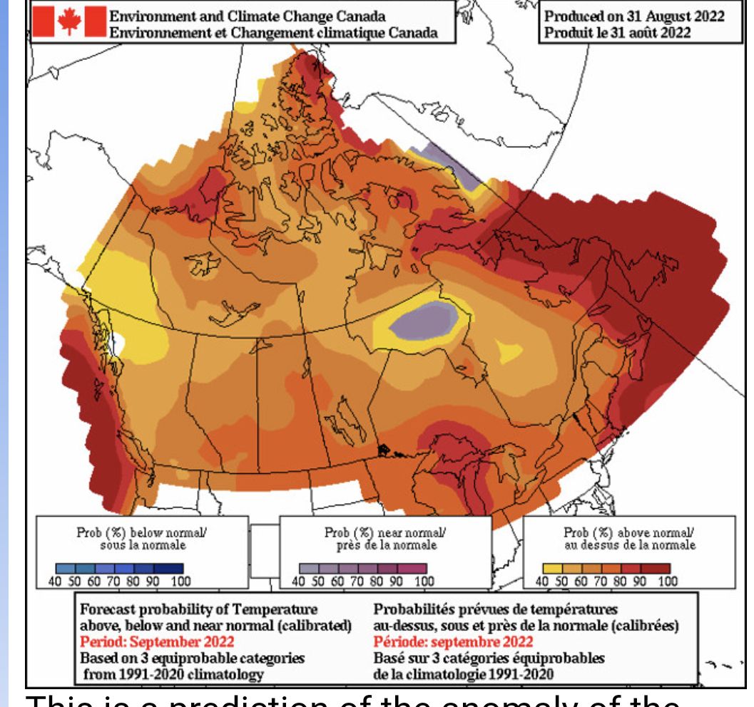 September Temperature Outlook via Environment Canada