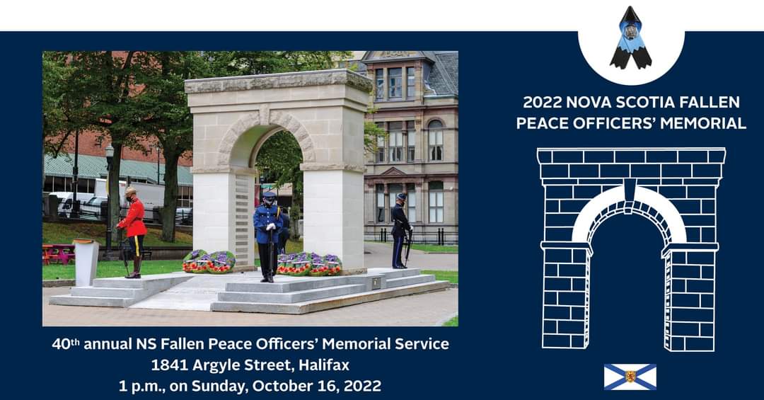 The 40th annual NS Fallen Peace Officers’ Memorial is taking place Sunday, October 16