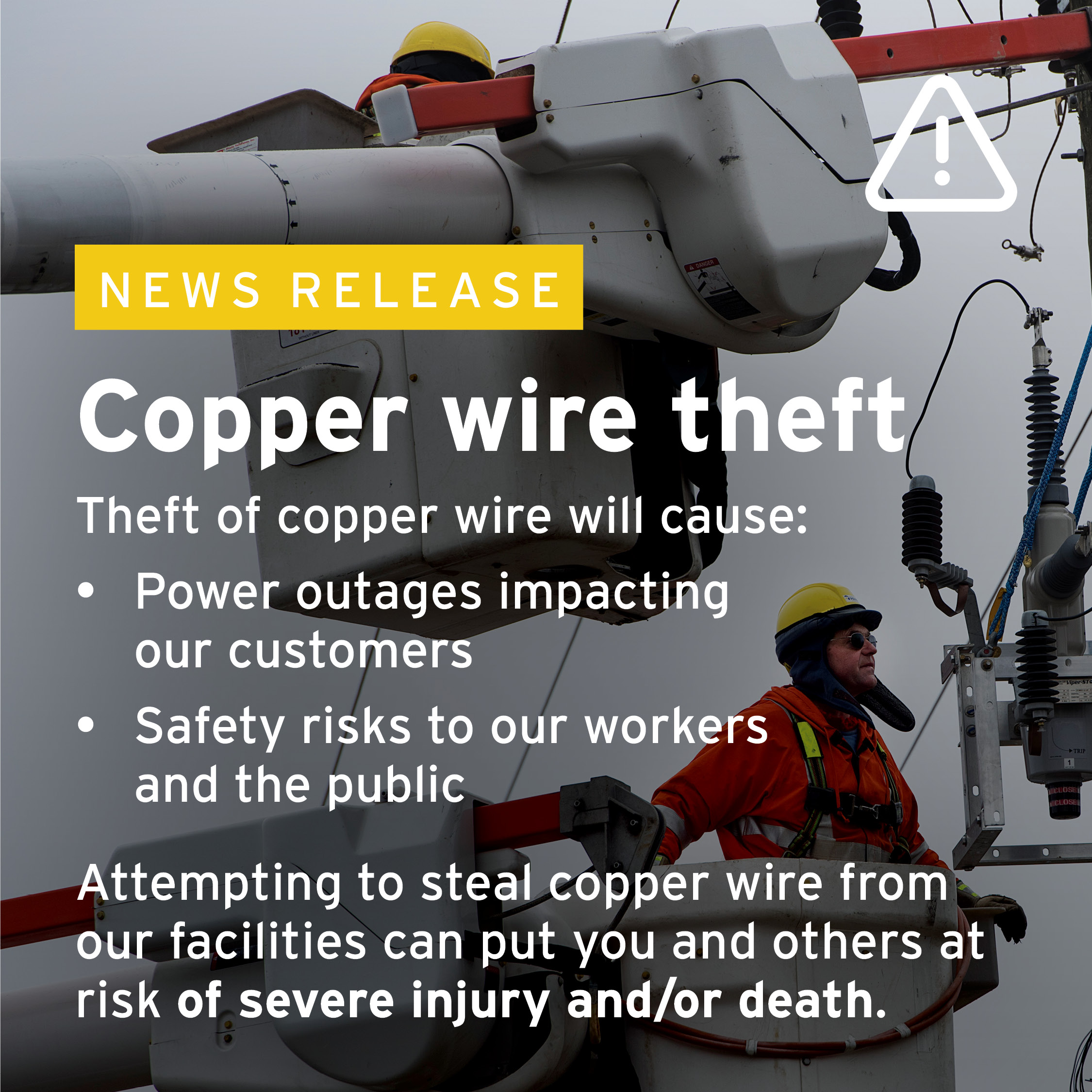 Over the last few months, there have been copper wire thefts from NSP electrical equipment across the province
