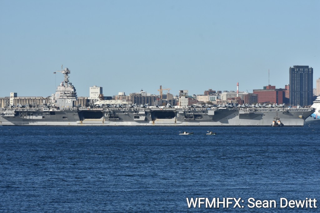 The American aircraft carrier USS Gerald R Ford has arrived in Halifax
