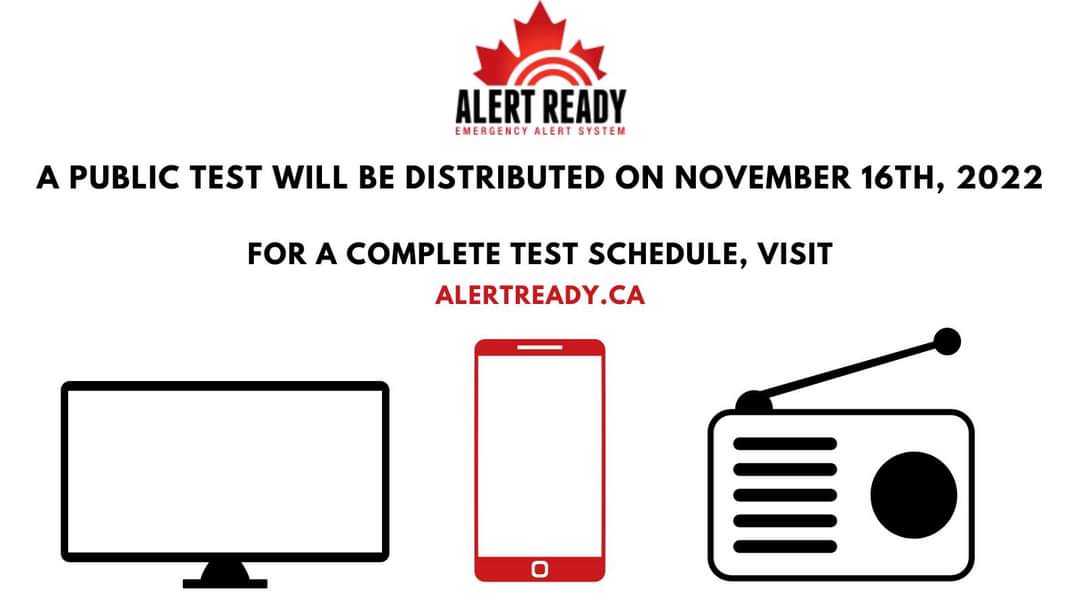 There will be an alert ready test in Nova Scotia.