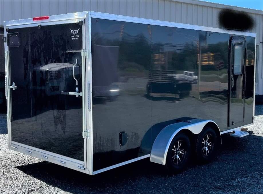 The black 2023 TowTek Enclosed Trailer was stolen from a parking lot on Pictou Road in Valley