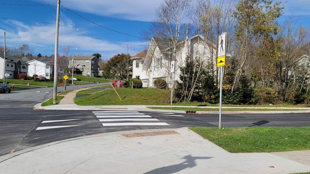 A first in the municipality! The raised crosswalk on Auburn Drive is now complete