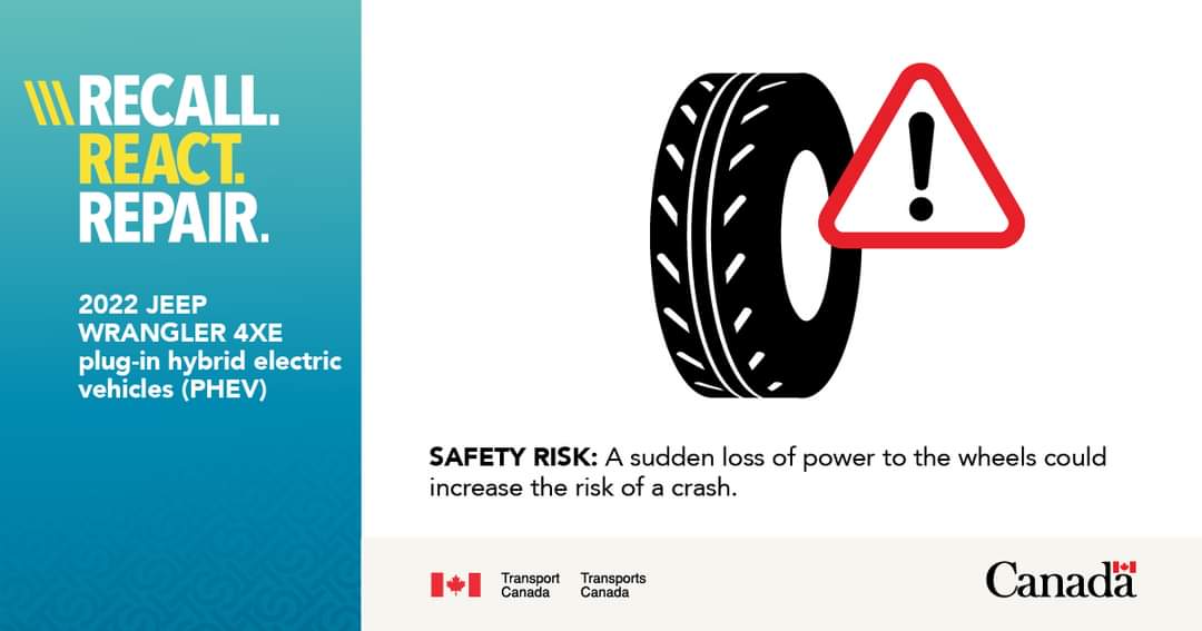 Recall: Jeep Wrangler PHEV: On certain vehicles, the wrong bolt may have been used to connect the high-voltage battery fuse