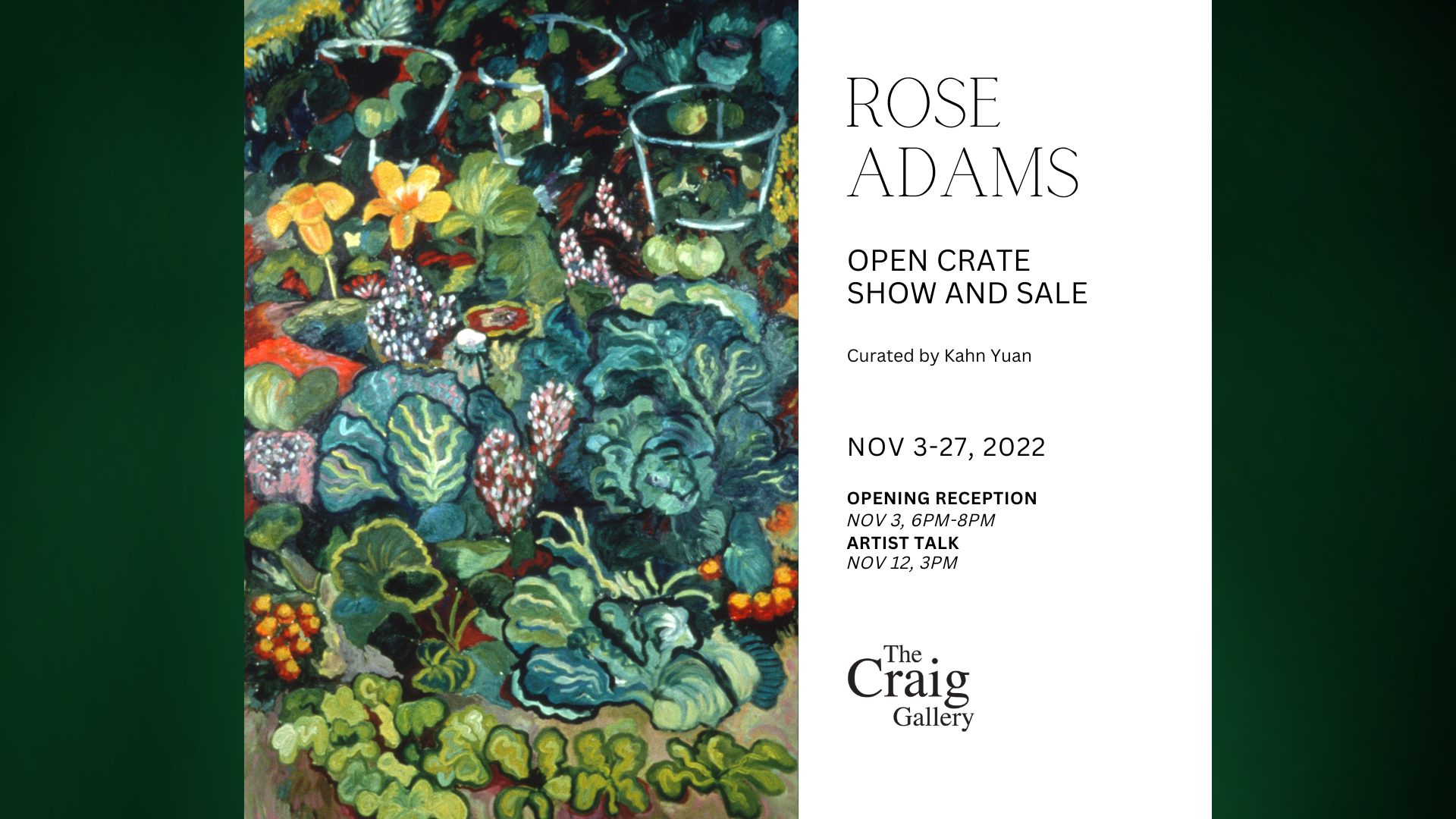 Open crate sale Rose Adams at Alderney Landing