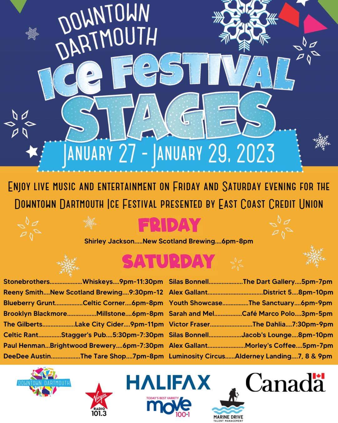DOWNTOWN DARTMOUTH ICE FESTIVAL STAGES