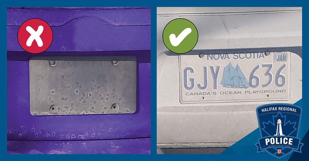 Your license plate needs to be visible at all times
