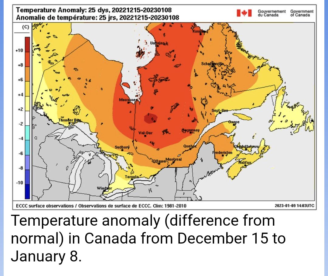 Mild weather continues in Eastern Canada