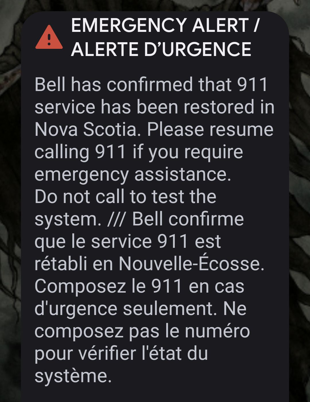 Bell Aliant is investigating the cause of the 911 disruption