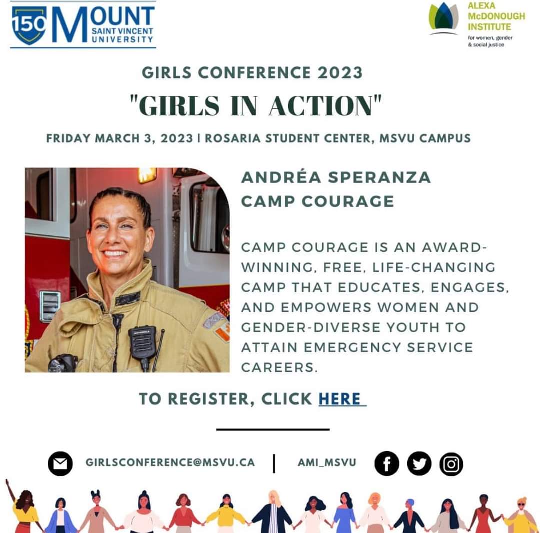Join Camp Courage on Friday, March 3rd for the MSVU Girls Conference “Girls In Action”