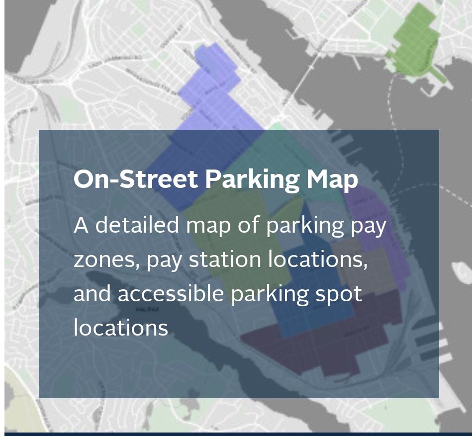 Real-time map launching for on-street parking options