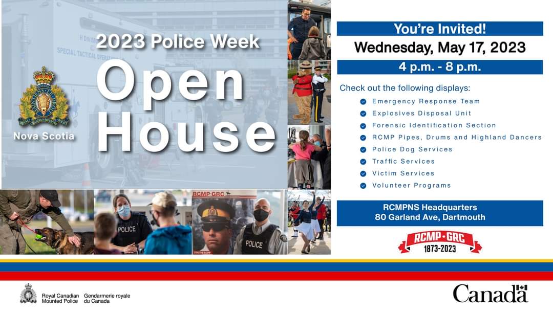 Save the date! On May 17, from 4 to 8 p.m., RCMP are hosting a Police Week Open House