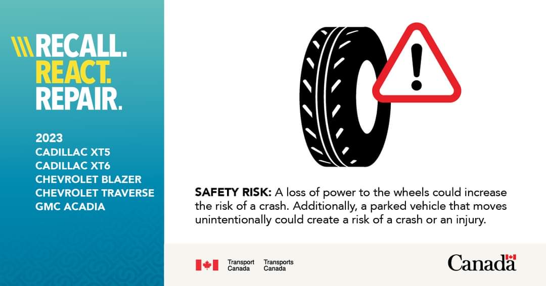 Recall: On some 2023 General Motors vehicles, a problem inside the transmission could cause the left-front axle shaft to separate