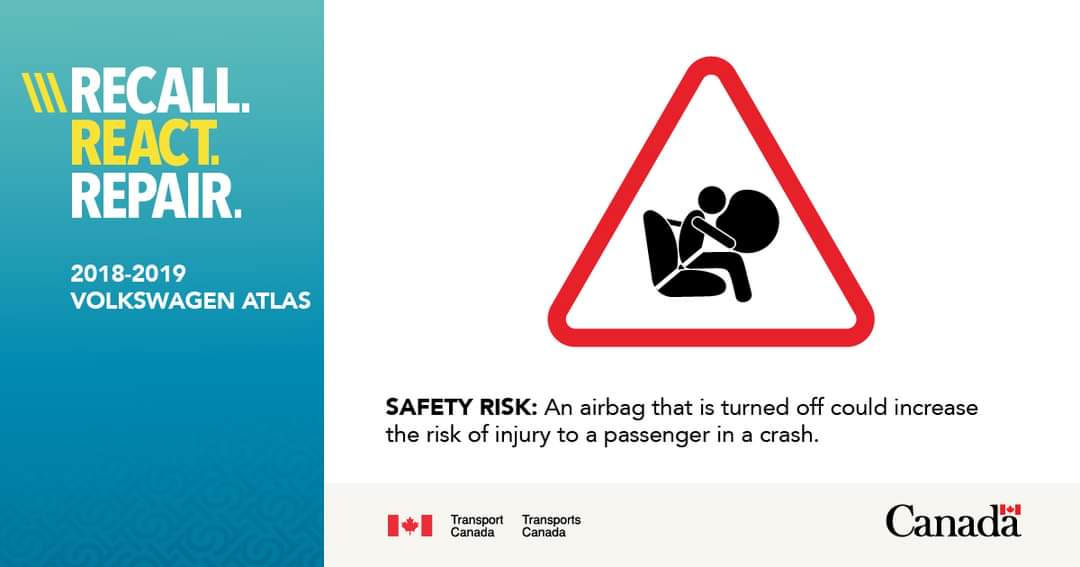 Recall: On some Volkswagen Atlas vehicles, the passenger occupant detection system may malfunction