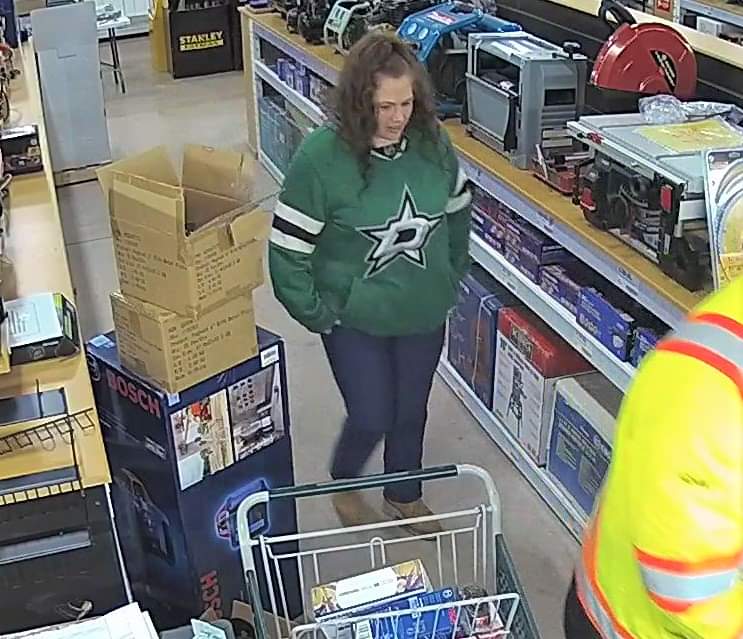 Suspect attended a hardware store where it’s believed she charged over $3,000 worth of tools to an account that doesn’t belong to her