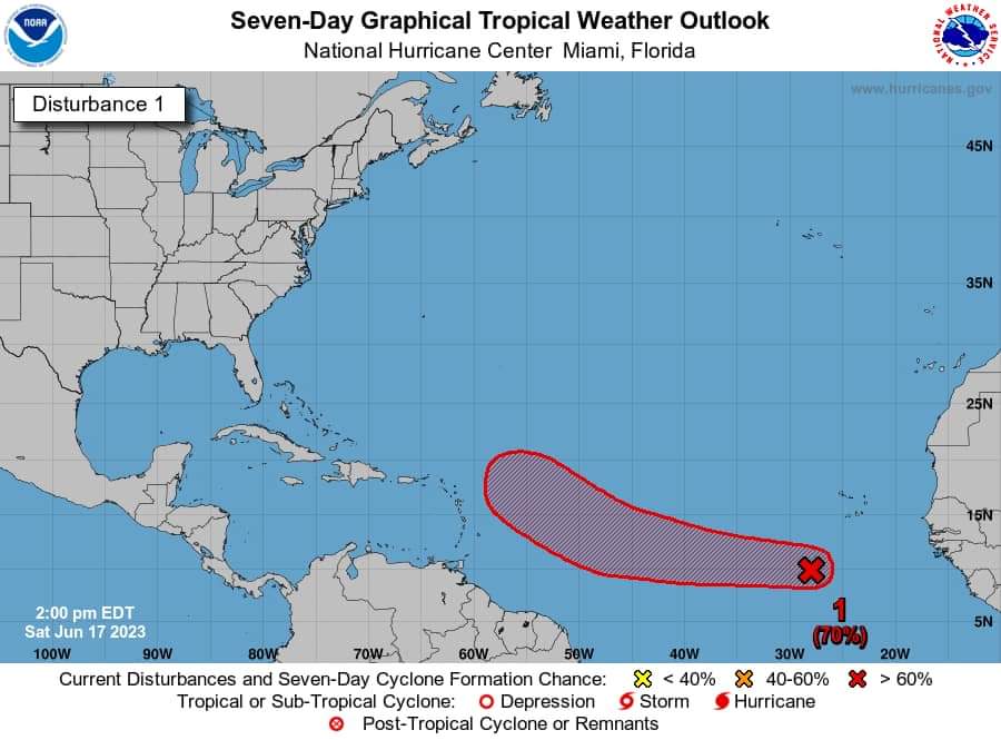 A tropical wave located several hundred miles south-southwest of the Cabo Verde Islands