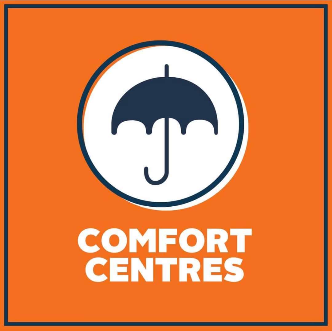 The municipality has opened two comfort centres for residents dealing with power outages and flooding