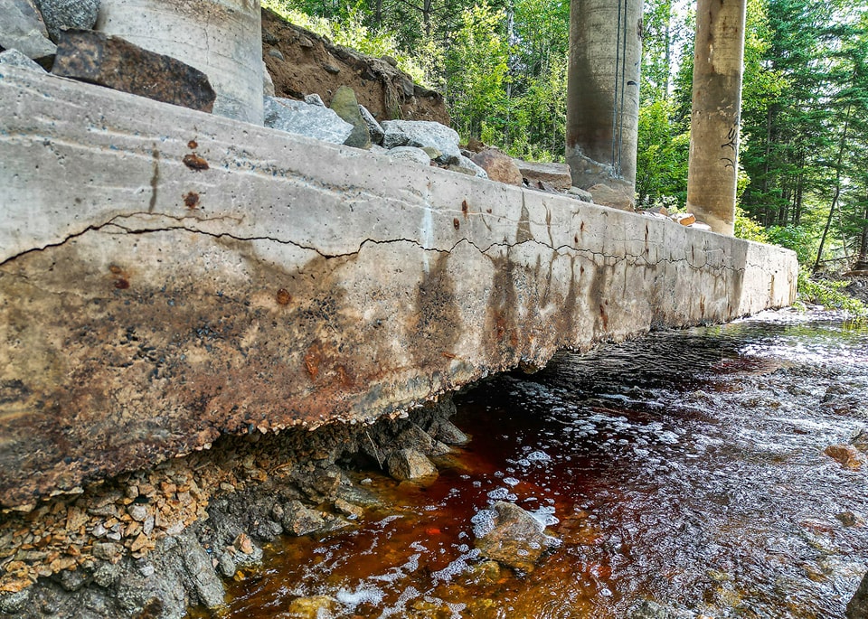 Photos taken Sunday, July 23, of a bridge repair near Shubenacadie where attendees of the Atlantic Motorsport Park